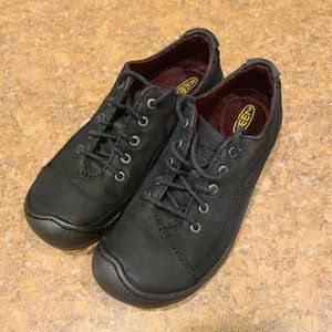 Keen Sterling City Women’s Size 6 Lace-Up Casual Shoes Black Leather 1007699
